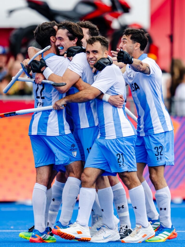 Argentina's Los Leones celebrate a goal