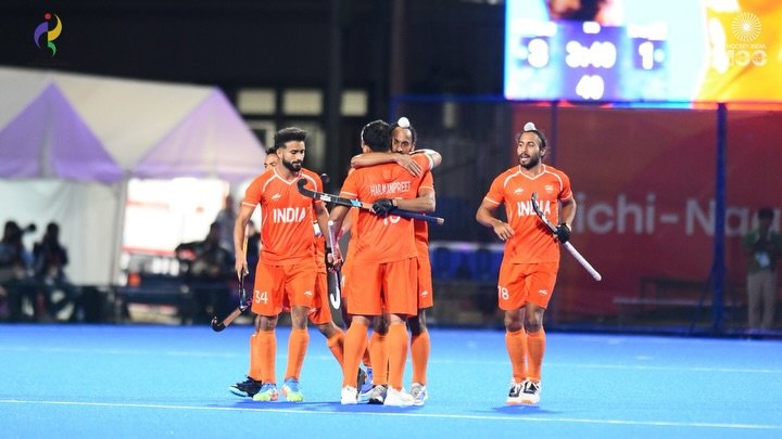 India players celebrate at the Asian Games 2026